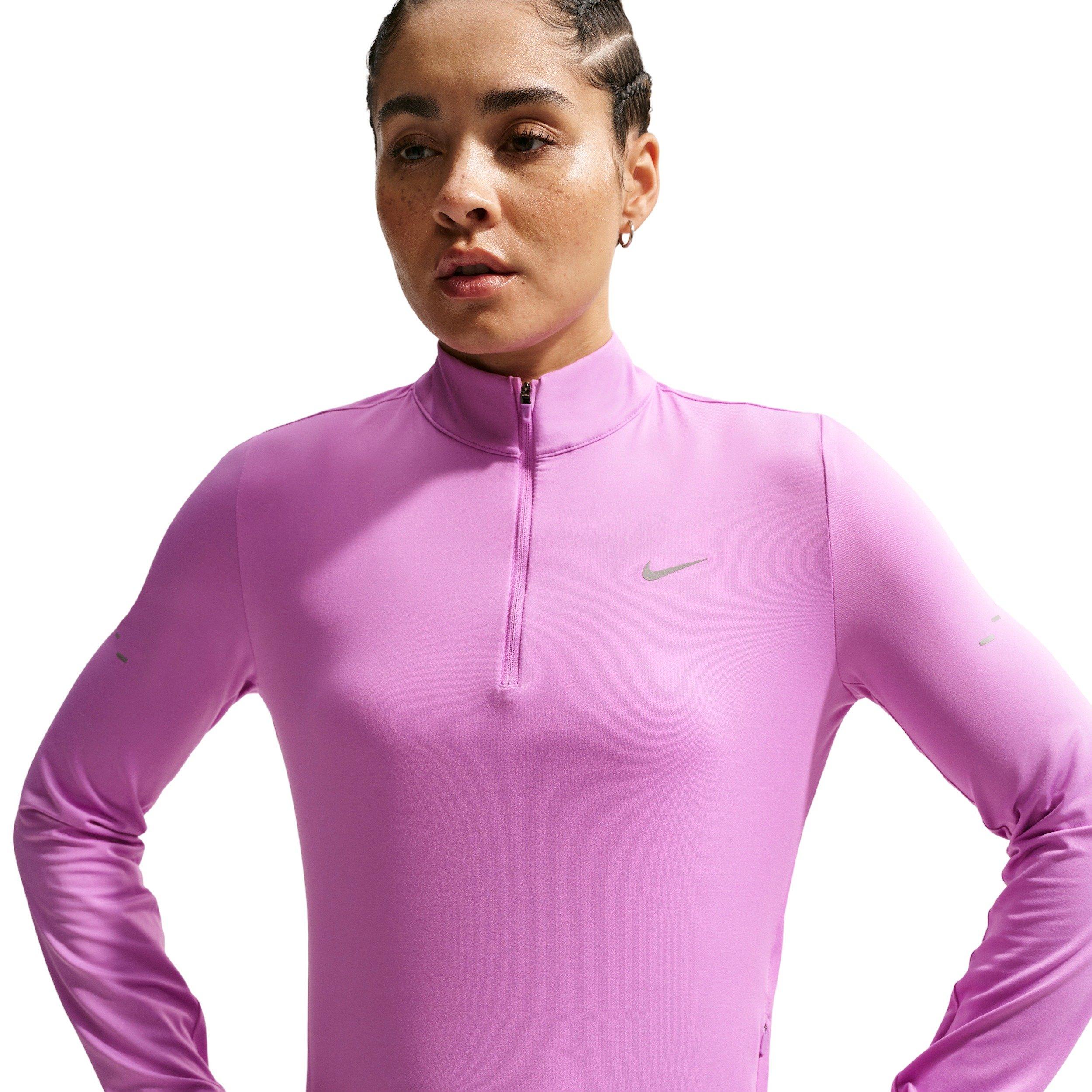 Nike Women's Swift Dri-FIT UV 1/4 Zip Running Top - Light Magenta - LIGHT MAGENTA